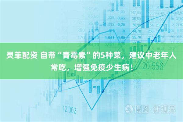 灵菲配资 自带“青霉素”的5种菜，建议中老年人常吃，增强免疫少生病！