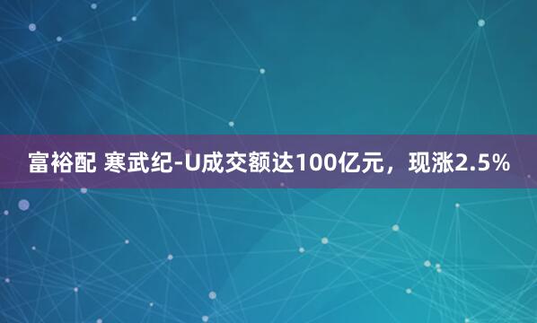 富裕配 寒武纪-U成交额达100亿元，现涨2.5%